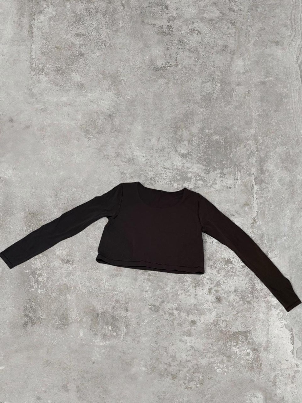 lululemon athletica Black Cropped Long-Sleeve Crew